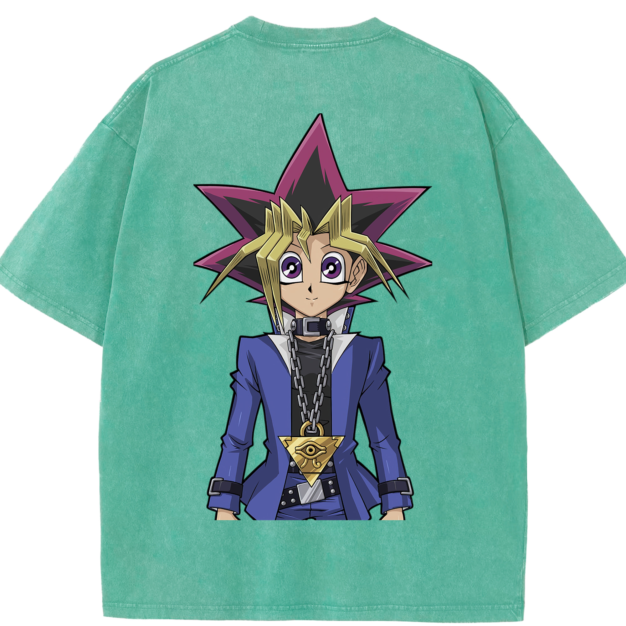 （画像用） 遊☆戯☆王 Yu-Gi-Oh! 綿100% ヴィンテージ風 半袖Tシャツ（背面プリント）